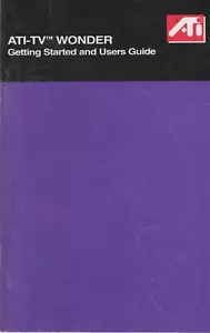 ITHistory (1999) IBM PC Software Manual: ATI-TV WONDER (Users Guide) OF - Imagen 1 de 2