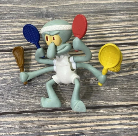 Spongebob Squarepants 2012 4'' Squidward Tentacles Plays Tennis Figure BY Viacom Cover