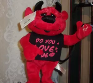 Dan Dee Red Devil Animated Plush Sings Do You Love Me Lights Up NEW - Picture 1 of 2