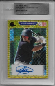Jasson Dominguez 2021 Leaf Pro Metal Auto SSP #1/1 Mojo Gold Production Proof - Picture 1 of 1