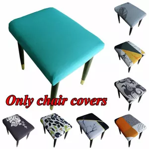 Retro Printed Stretch Footstool Protector Cover Rectangular Stool Seat Slipcover - Foto 1 di 35