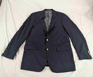 Alan Flusser Navy Two Button Blazer Suit Jacket Paisley 42L Mens - Picture 1 of 10