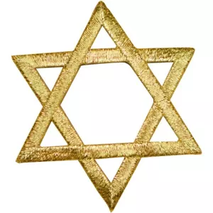Davidstern Applikation Aufnäher - Metallic Gold bestickt Abzeichen 2" (aufbügeln) - Bild 1 von 1