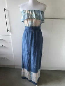 Gypsy05 Maxi Silk Dress Blue Size S - Picture 1 of 8