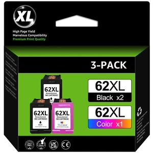 62-XL ink cartridges for HP 62 62XL Envy OfficeJet 7645 7640 5644 5540 200 lot - Picture 1 of 9