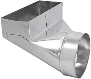 GV0621-C 2-1/4" x 12 Inch To 6-Inch 90 Degree Galvanized HVAC Duct Register Boot - Picture 1 of 2