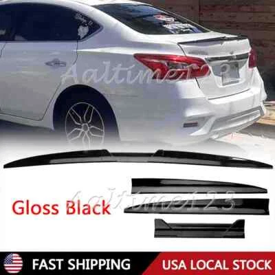 For Nissan Sentra 2013-2019 Gloss Rear Roof Trunk Spoiler Lip Tail Wing Ducktail Foto 1 de 4