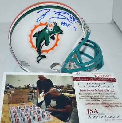 MINICASCO JASON TAYLOR AUTOGRAFIADO RETRO VSR4 MIAMI DOLPHINS HOF 2017 JSA Foto 1 de 4