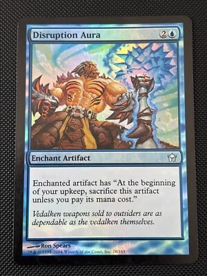 MTG Disruption Aura [Foil] Fifth Dawn 28/165 - NM - Uncommon - Vintage Magic - Image 1 of 2
