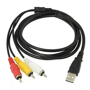 New 5ft USB Male A to 3 RCA AV TV Adapter Cord Cable red yellow White - Picture 1 of 2