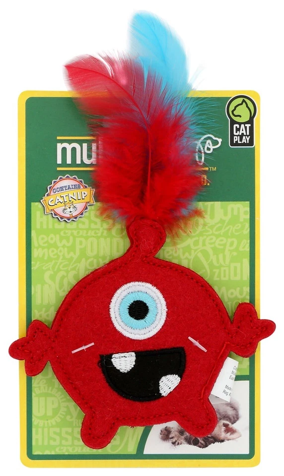 MULTIPET CAT TOY  CAT MONSTER WITH CATNIP   Red - Image 1 of 1