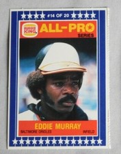 1986 Burger King All-Pro #14 Eddie Murray Baltimore Orioles Baseball Card 