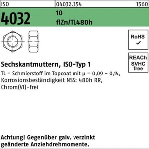 BUFAB Sechskantmutter ISO 4032 M 6 10 zinkbesch. Gleitmittel flZnnc 480h-L - Bild 1 von 1