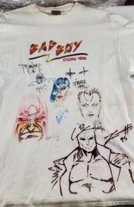 1995 Bad Boy Comic Con X-LG Oneita Power-T t-shirt Signed by Multiple Artists - Picture 1 of 12