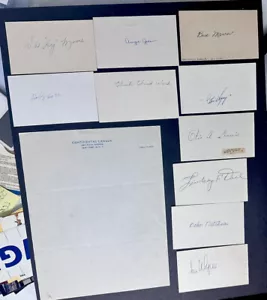 Brooklyn Dodgers Lot of 18 Signed Index Cards Cuts Duke Snider Buck Marrow WS - Picture 1 of 10
