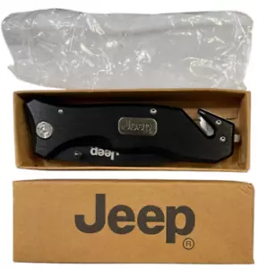 JEEP Rescue Knife JP-1032, Punch/Belt Cutter, Survival tool, Black - Picture 1 of 5
