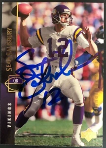 SEAN SALISBURY SIGNED 1994 UPPER DECK FOOTBALL CARD #77 AUTO MINNESOTA VIKINGS - Picture 1 of 1