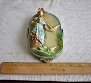 Vintage Rare Wall Plaque Victorian -  Colonial Style Girl Ceramic - Picture 1 of 11