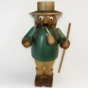Original Vintage Steinbach Urafent Volkskunst Hiker Carved Smoker Figurine 7” - Picture 1 of 11