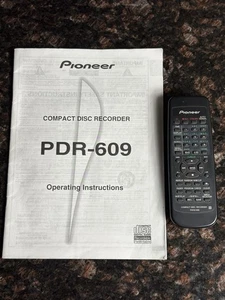Pioneer PDR-609 CD Recorder/Player ￼booklet And Pww11169 Remote. - Picture 1 of 4
