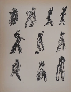 Henri MICHAUX : Lettrisme 10 figures - Lithographie originale - Imagen 1 de 5
