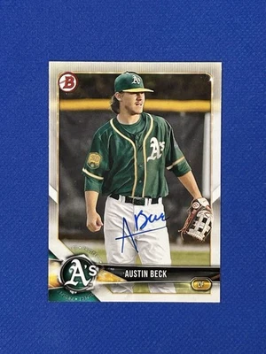 Signed 2018 Bowman Prospects #BP6 Austin Beck auto autograph - Image 1 of 3