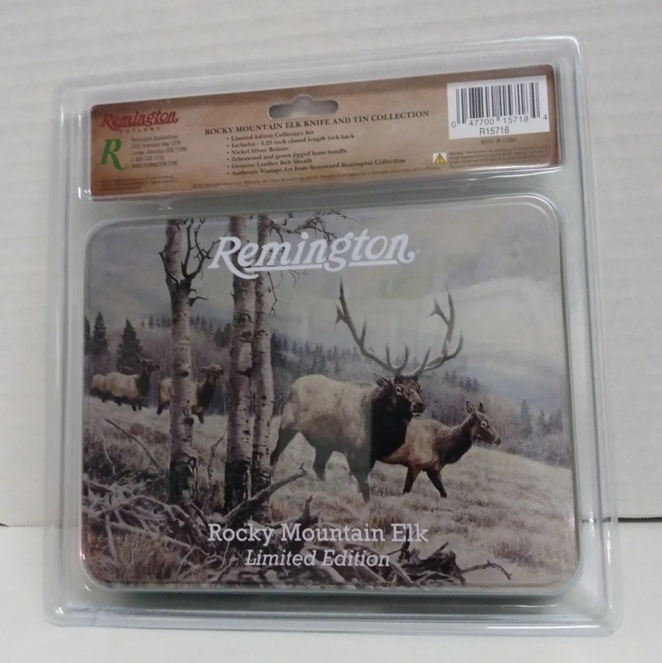 REMINGTON CUTLERY LIMITED COLLECTION ELK KNIFE & TIN COLLECTORS SET R15718