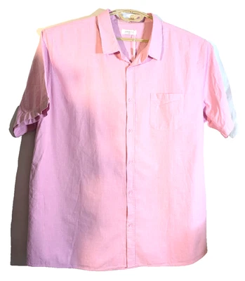 Jekaoyi men's pink XXXL linen blend short sleeve dress shirt NWT - Image 1 of 4