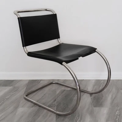 Bauhaus Chrome Leather Cantilever Chair MR 10, Mid Century Modern Chair   - Image 1 of 4