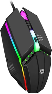 Wired Gaming Mouse Optical RGB Ergonomic 4 Programmable Buttons Adjustable Speed - Picture 1 of 9