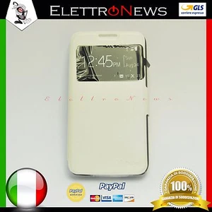 Custodia cover apertura a libro per Samsung Galaxy S5 I9600 G900 bianco - Foto 1 di 1