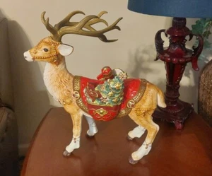 Vintage FITZ & FLOYD Weihnachten groß 16"+ RENAISSANCE FEIERTAG Rentier Hirsch NEUWERTIG - Bild 1 von 12