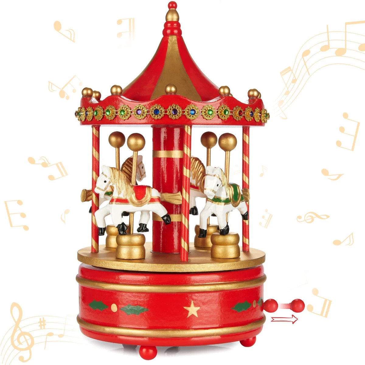 Holz Spieluhr Mehrere Szenen – Mechanische Music Box Ohne Batterie, Geschenk Für Weihnachten & Geburtstag (Kleiner Zug)