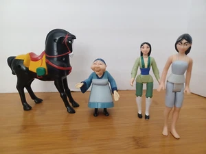 Disney Mulan Figure Lot Of 4 Poseable Grandmother Fa , Mulan , horse - Picture 1 of 5