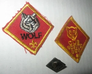 3 LOT BSA CUB SCOUT WOLF Auszeichnung Verdienstabzeichen & Pin bestickt Patch - Bild 1 von 6