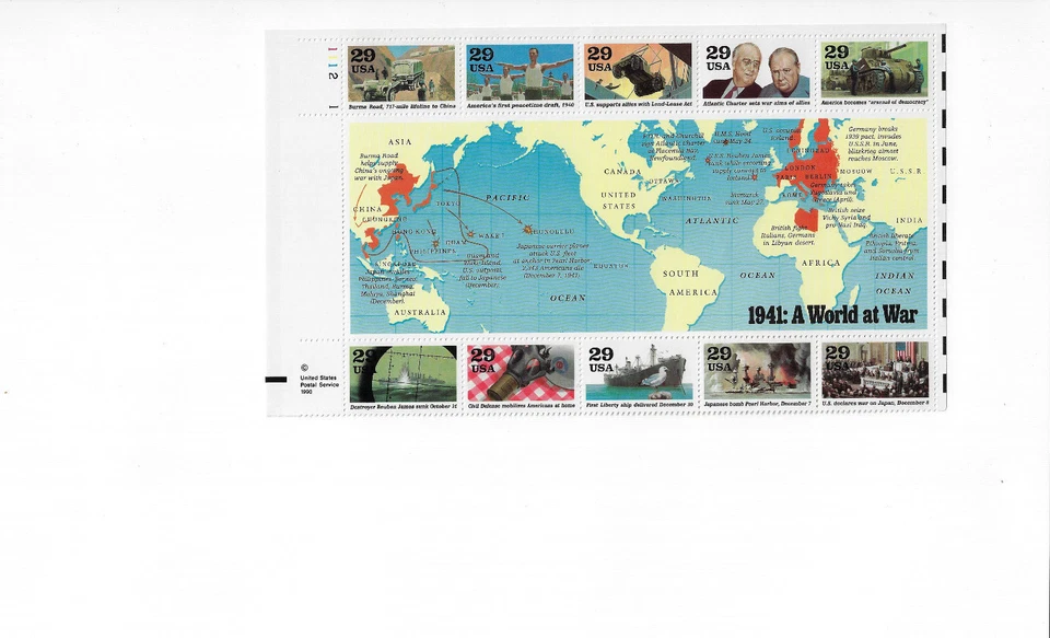 US Stamps  Sheets/Postage Sct #2559 WW II 1941 MNH F-VF OG  FV $2.90 - Image 1 of 1