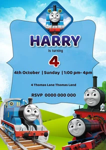 YOU PRINT Birthday Invitations Personalised DIGITAL FILE Thomas the Tank Engine - Picture 1 of 1