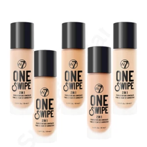 W7 Foundation & Concealer One Swipe 2 In1 Fair Light Liquid Face - Picture 1 of 16