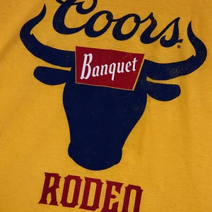 COORS BANQUET BEER MENS T SHIRT 2XL XXL ORANGE BREWERY BULL COWBOY RODEO NWT - Picture 1 of 13