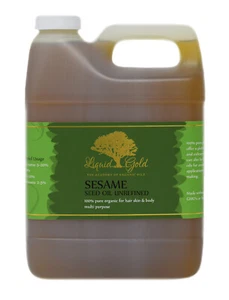 32 oz PREMIUM UNREFINED SESAME OIL 100% PURE ORGANIC FRESH VIRGIN COLD PRESSED - Picture 1 of 5