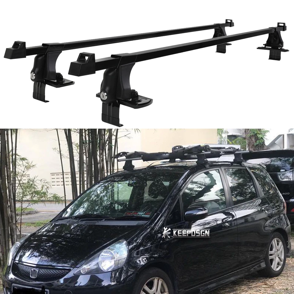 54" For Honda Fit Jazz Bare Roof Rack Cross Bars Luggage Kayak Carrier w/ Lock - Image 1 of 4
