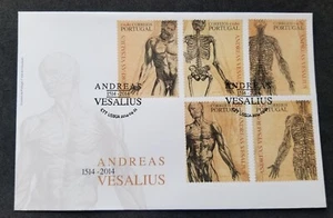 [SJ] Portugal Belgium 500 Years Andreas Vesalius 2014 Skeleton (stamp FDC) - Picture 1 of 5