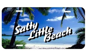 Salty Little Beach Palm Trees Personalized Monogrammed License Plate Auto Tag - Bild 1 von 2
