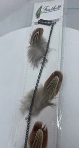 New Hippie Genuine Feather Hair Extension Hair Clip 14” Feather Hair Clip - Picture 1 of 6