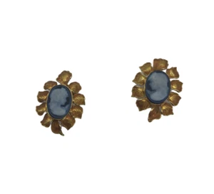 Ohrringe Kamee Achat, 750 Gold, 48 Liverino Basilium - Bild 1 von 8