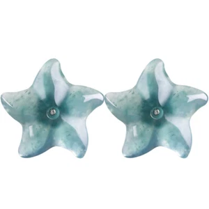 Zertifizierter S925 Silber Intarsien Natur A-Ware Burma Blau Wasser Seestern Ohrring - Bild 1 von 14