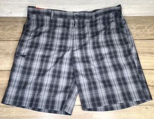 Grand Slam Golf Shorts Mens 40 Gray Flat Plaid Slash Pocket Sport Short - Picture 1 of 7