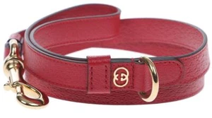 NUEVO GUCCI INTERLOCKING G LOGOTIPO ROJO CUERO PERRO CORREA 100 CM CON CAJA - Imagen 1 de 7