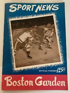 1946 Boston Bruins Play-Off-Programm vs Montreal Hockey Ex Brimsek Milt Schmidt - Bild 1 von 9