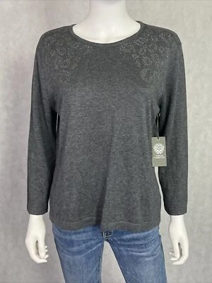 Suéter Vince Camuto Para Mujer REGALOS Gris Tachonado Adornado Talla XL NUEVO CON ETIQUETAS Foto 1 de 4